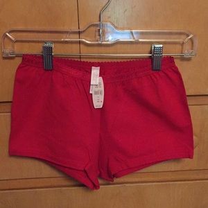 VS red cotton boyshorts.